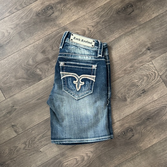 Rock Revival Dark Blue Denim Shorts - Picture 1 of 3